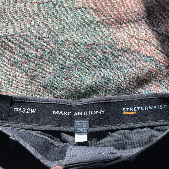 Marc Anthony Gray Flat Front Shorts Belt Loops SZ 32W Stretch Waist Slim Fit Men - Picture 12 of 15